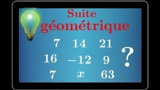 16 12 9 sontils les termes consécutifs dune suite géométrique • première S ES STI [upl. by Alyl]