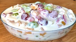 POSTRE ENSALADA DE FRUTAS CREMOSITO Pocos ingredientes [upl. by Aikkan]