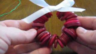 How To Make A Button Wreath Ornament Kids Craft [upl. by Nnateragram]