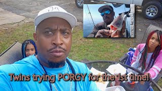 Twins trying Porgy for the first time Catch clean and cook [upl. by Martinez]