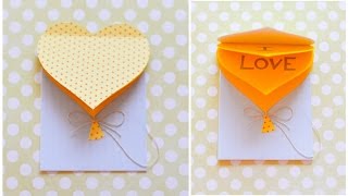 How to Make  Greeting Card Valentines Day Heart  Step by Step DIY  Kartka Walentynki Serce [upl. by Iralam]