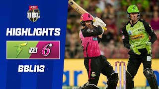 Sydney Thunder v Sydney Sixers  BBL13 [upl. by Katee]