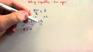 Solving Inequalities with Two Signs  Corbettmaths [upl. by Nettie]