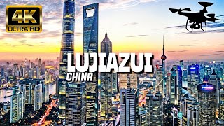 Lujiazui Financial district China In 4K By Drone  Amazing View Of Lujiazui China [upl. by Judye]