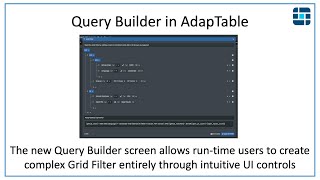 Expression Query Builder in AdapTable [upl. by Orfurd759]