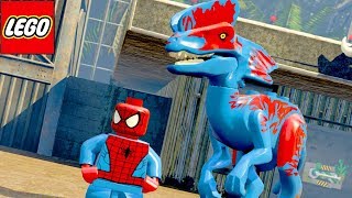 HOMEM ARANHA E SEU DINOSSAURO no LEGO Jurassic World EXTRAS MUNDO ABERTO 25 [upl. by Yeclek]