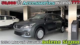 Baleno Sigma Showroom Accessories with Price ❤️ Maruti Baleno 2024 [upl. by Alarice]