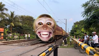 Furious Angry Monkey Headed Teesta Torsa Express Speedy Moving Out Railgate [upl. by Oralie]