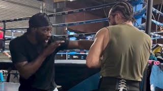 Terence Crawford TEACHING Muhammad Ali Grandson BOXING Lessons 101 [upl. by Yodlem]