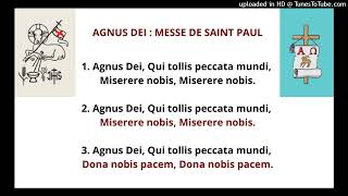 AGNUS DEI  MESSE DE SAINT PAUL  VOIX ALTO [upl. by Zulaledairam]