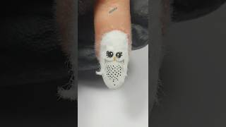 3D snow owl easy nailart pattern snow nails [upl. by Ogeid996]