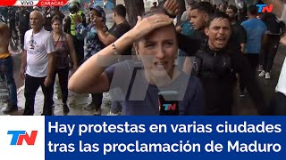 VENEZUELA I Se desataron graves protestas en Caracas para denunciar el fraude electoral [upl. by Amerigo]