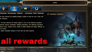 Drakensang Online  Larcenous Dark Dwarfs Event All Rewards [upl. by Eniwtna]