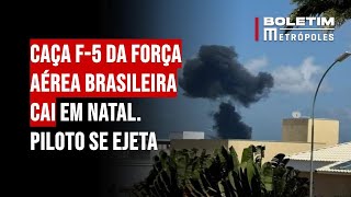 Caça F5 da Força Aérea Brasileira cai em Natal Piloto se ejeta [upl. by Gnay]