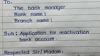 Application For Reopen Bank Account  Application To Bank For Reactivate Bank Account Hator Akhor [upl. by Yajeet]