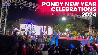 Pondy new year celebration  New year 2024  Pondicherry  Rock each [upl. by Elleret]