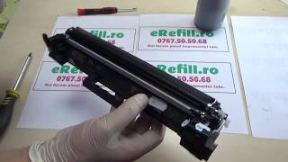 Reumplere refill cartus toner HP CF217A M102 M130 [upl. by Ainoloppa]