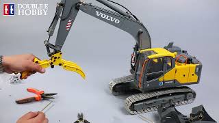 Volvo RC Excavator E010 and E111 Grapple Installation Part 2  Double E Hobby [upl. by Alleunam]