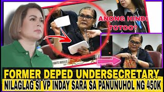 PANUNUHOL NG 450K NI VP SARA BISTADO Ni DEPED USEC GLORIA MERCADO [upl. by Andromede413]