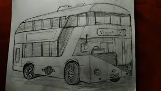 Drawing Double Decker Bus  London Traditional Double Decker Bus [upl. by Sdlonyer]