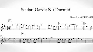 Sculati Gazde Nu Dormiti  Partitura Acordeon Clarinet Saxofon  Tutorial Saxofon Cu Note [upl. by Durst]