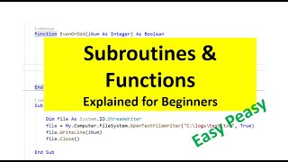 Subroutines and Functions Explained for Absolute Beginners [upl. by Giffy15]