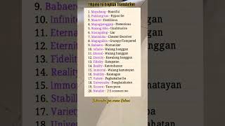 Tagalog English Translation educationalvideo english vocabularywords [upl. by Weinstein]