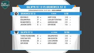 1st XI Rd1 Balwyn v Brunswick [upl. by Aekerly538]