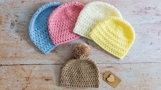 How to Crochet a Baby Hat A QUICK and EASY Tutorial [upl. by Di986]