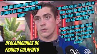 Esto dijo Franco Colapinto Por no sumar puntos Tras Finaizar P11 y Elogió a Checo Pérez F1 radio [upl. by Waal]