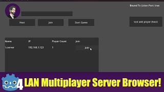 Creating a LAN Multiplayer Server Browser in Godot 4 [upl. by Lanti397]