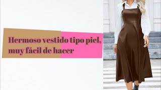 Vestido de vinipiel  SIN TRAZO  muy fácil de hacer [upl. by Picker]