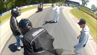 wreck at road america during salute to cycle parade 2012 [upl. by Aihsekal]