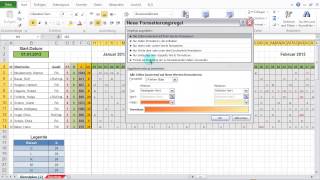 Excel 2010 Feiertage amp Wochenenden im Dienstplan darstellen mit bedingter Formatierung [upl. by Uticas]