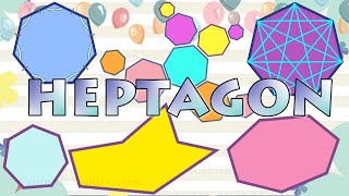 Heptagon Shape for Kids Heptagon Examples Regular Heptagon Irregular Heptagon Heptagon Sides [upl. by Nalyr]