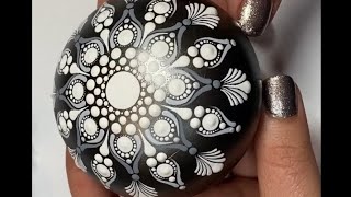 simple dot Mandala painting stone Mandala art dotting tools acrylic colour [upl. by Tapes661]