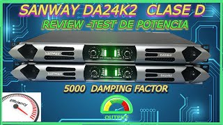 AMPLIFICADOR CLASE D 💥SANWAY DA24K2 REVIEW 💪 TEST DE POTENCIA 5000 DAMPING FACTOR 🔊🎵🔊 [upl. by Ettelrats789]