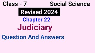 Class 7 judiciary Question and Answer  socialscience2024 [upl. by Ecnal]