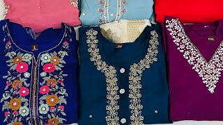 Three piece handwork 🥰Kurti sets with reasonable price 💃order in WhatsApp 7659979790🥰 [upl. by Eiaj]