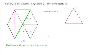 Oblicz długości przekątnych sześciokąta foremnego [upl. by Pfosi]