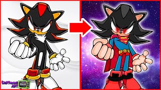 Sonic the Hedgehog Shadow Glow Up Into Superman  Super Transformation  Cartoon Art Show [upl. by Ragnar22]