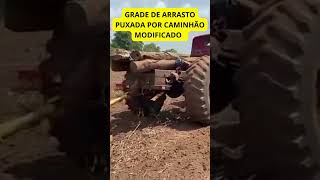 GRADE DE ARRASTO PUXADA POR CAMINHÃO trator produtividadenocampo shortvideo agro plantas [upl. by Anderer518]