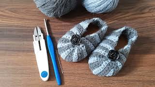 Learn to Crochet Baby Booties  Must try pattern  Perfect handmade gift [upl. by Nylaras]