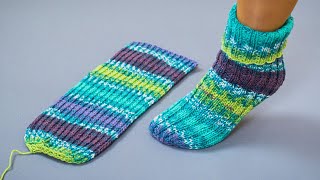 The easiest and fastest knitted socks with only 2 needles [upl. by Anaidirib905]