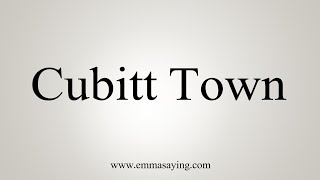 How To Say Cubitt Town [upl. by Kirred255]