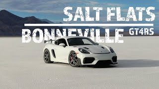 Porsche Cayman GT4RS vs BONNEVILLE SALT FLATS [upl. by Eisdnyl]