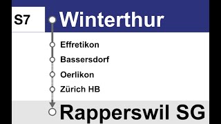 ZVV SBB Ansagen » S7 Winterthur — Rapperswil SG  SLBahnen [upl. by Seline]