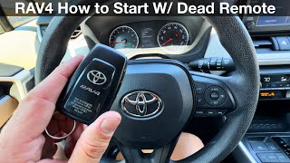 2018  2023 Toyota RAV4 How to Start with a Dead Remote Key Fob Battery  No remote detected [upl. by Tarazi155]