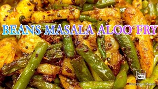 BEANS MASALA AlOO FRY Recipe Easy ampQuick recipe Nutritious Green beans Potato Recipe [upl. by Arimak]