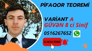 Güvən 8 ci sinif Piafqor Teoremi  A variantı ətraflı test izahı [upl. by Persson928]